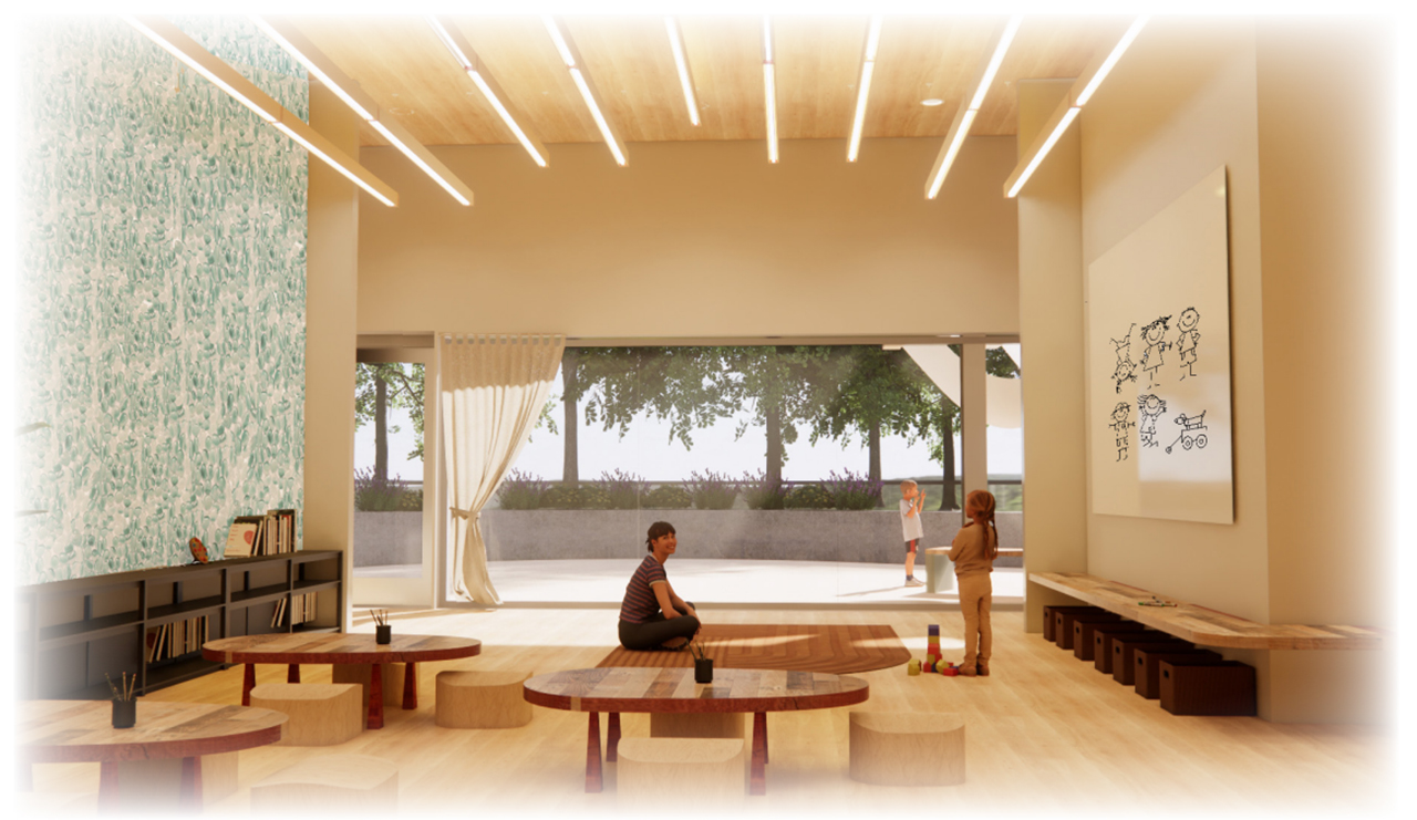 interior rendering of a preschool classroom